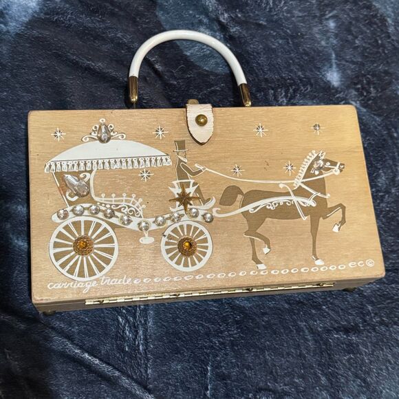 Enid Collins Handbags - Vintage 1962 Enid Collins of Texas Carriage Trade Jeweled  Box Purse All Jewels